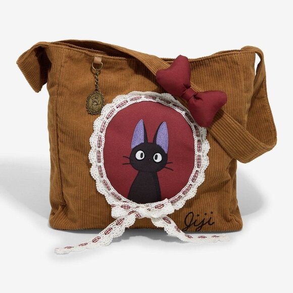 Her Universe Studio Ghibli Kiki's Delivery Service Jiji Corduroy Shoulder Bag - Picture 1 of 8